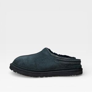 UGG Neuman Men’s Slippers – Size 10 – Black Suede Shearling Lined